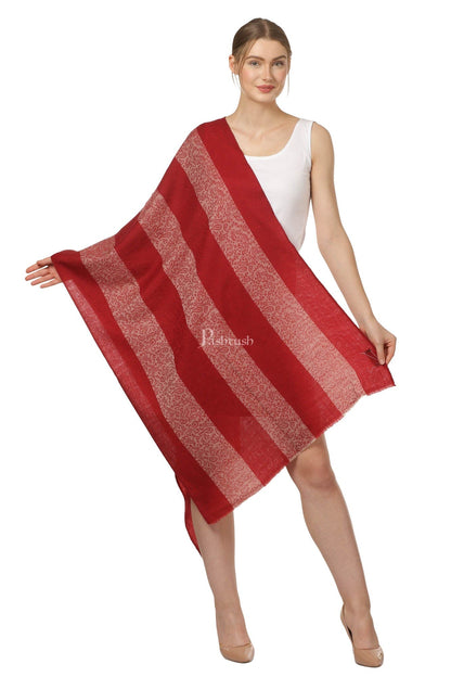 Pashtush India Womens Stoles and Scarves Scarf Pashtush Women'S Reversible Fine Wool Stole - Maroon