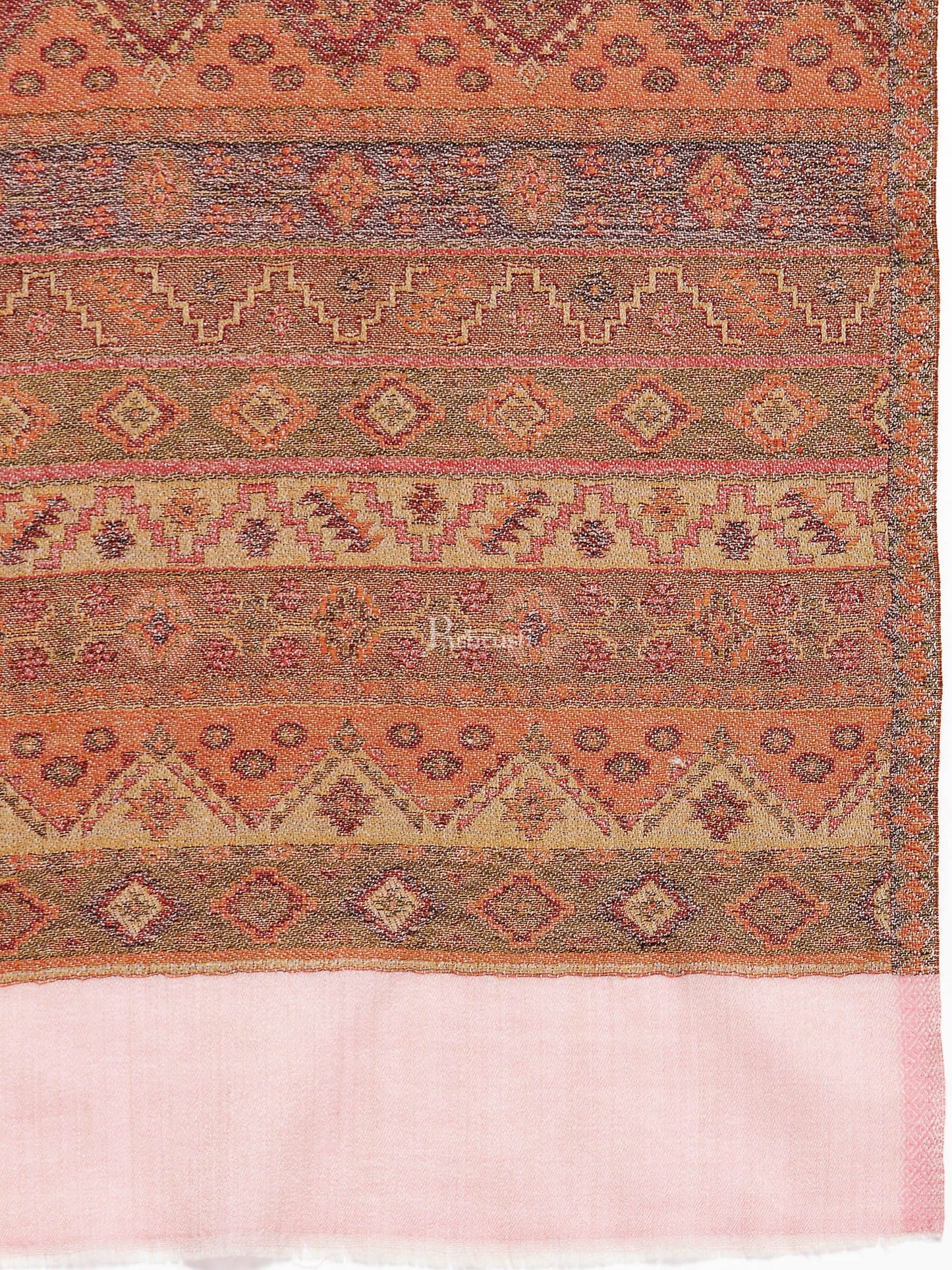 Pashtush India Womens Stoles and Scarves Scarf Pashtush Women'S Reversible Stole, Aztec Weave Scarf, Fine Wool