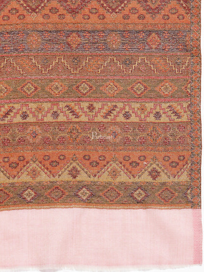 Pashtush India Womens Stoles and Scarves Scarf Pashtush Women'S Reversible Stole, Aztec Weave Scarf, Fine Wool