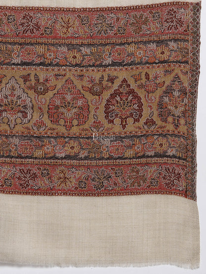 Pashtush India Womens Stoles and Scarves Scarf Pashtush Women'S Reversible Stole, Chanting Paisley Weave Scarf, Beige