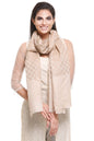 Pashtush India 70x200 Pashtush Women's Reversible Stole, checkered design (beige)