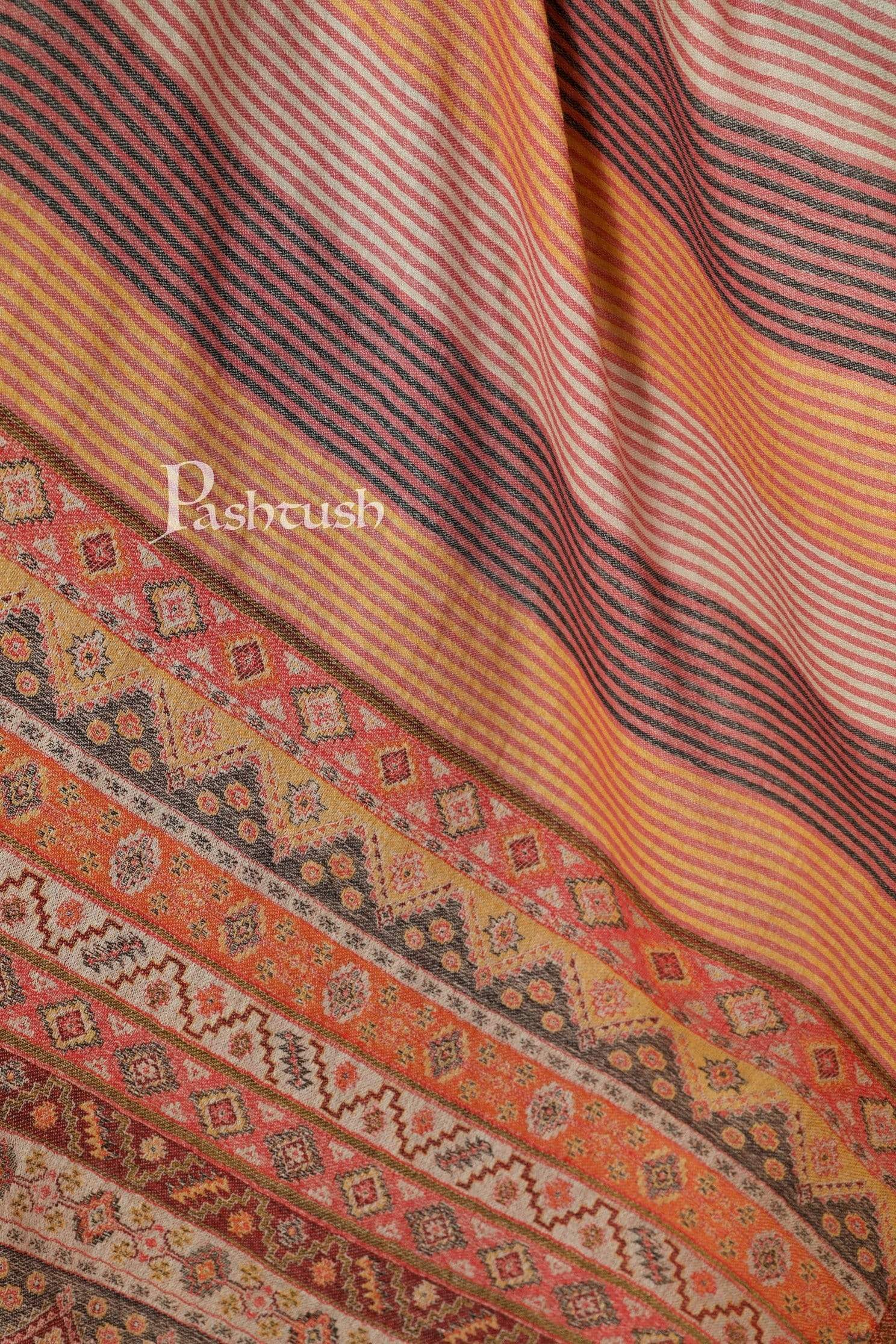 Pashtush India 70x200 Pashtush Women's Reversible Stole, Kullu Weave Scarf