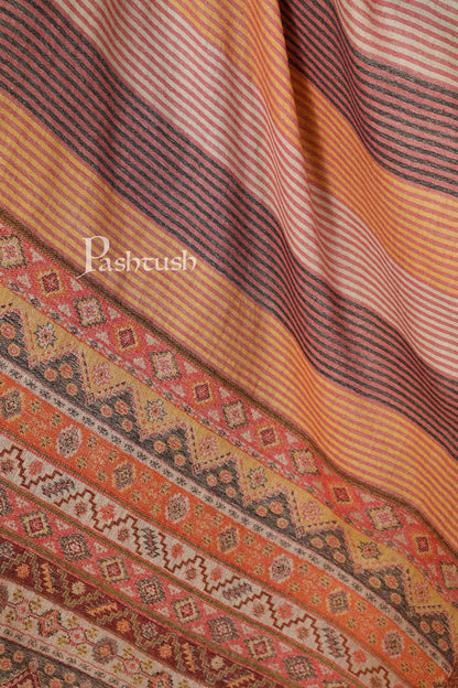 Pashtush India 70x200 Pashtush Women's Reversible Stole, Kullu Weave Scarf