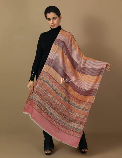 Pashtush India 70x200 Pashtush Women's Reversible Stole, Kullu Weave Scarf