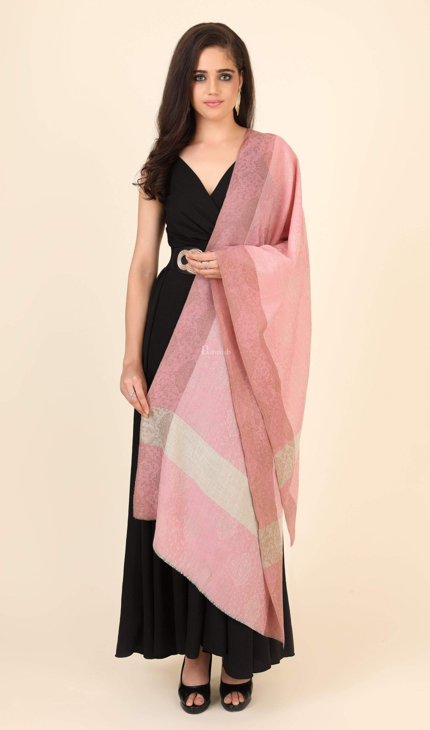 Pashtush India 70x200 Pashtush Women's Reversible Stole, with Paiseley weave