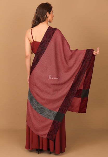 Pashtush India Womens Stoles and Scarves Scarf Pashtush Women's Reversible Stole, With Paiseley Weave