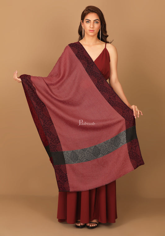 Pashtush India Womens Stoles and Scarves Scarf Pashtush Women's Reversible Stole, With Paiseley Weave