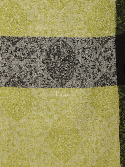 Pashtush India Womens Stoles and Scarves Scarf Pashtush Women's Reversible Stole, With Paiseley Weave, Green