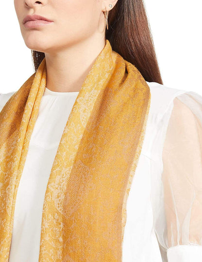 Pashtush India 70x200 Pashtush Women's Reversible Stole, With Paiseley Weave, Mustard