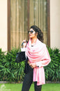 Pashtush Store Stole Pashtush Women's Reversible Stole, with Stripes, Nude Pink