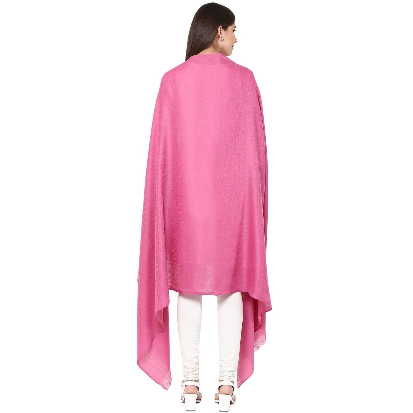 Pashtush Women'S Self Design, Soft Wool Shawl, Pink