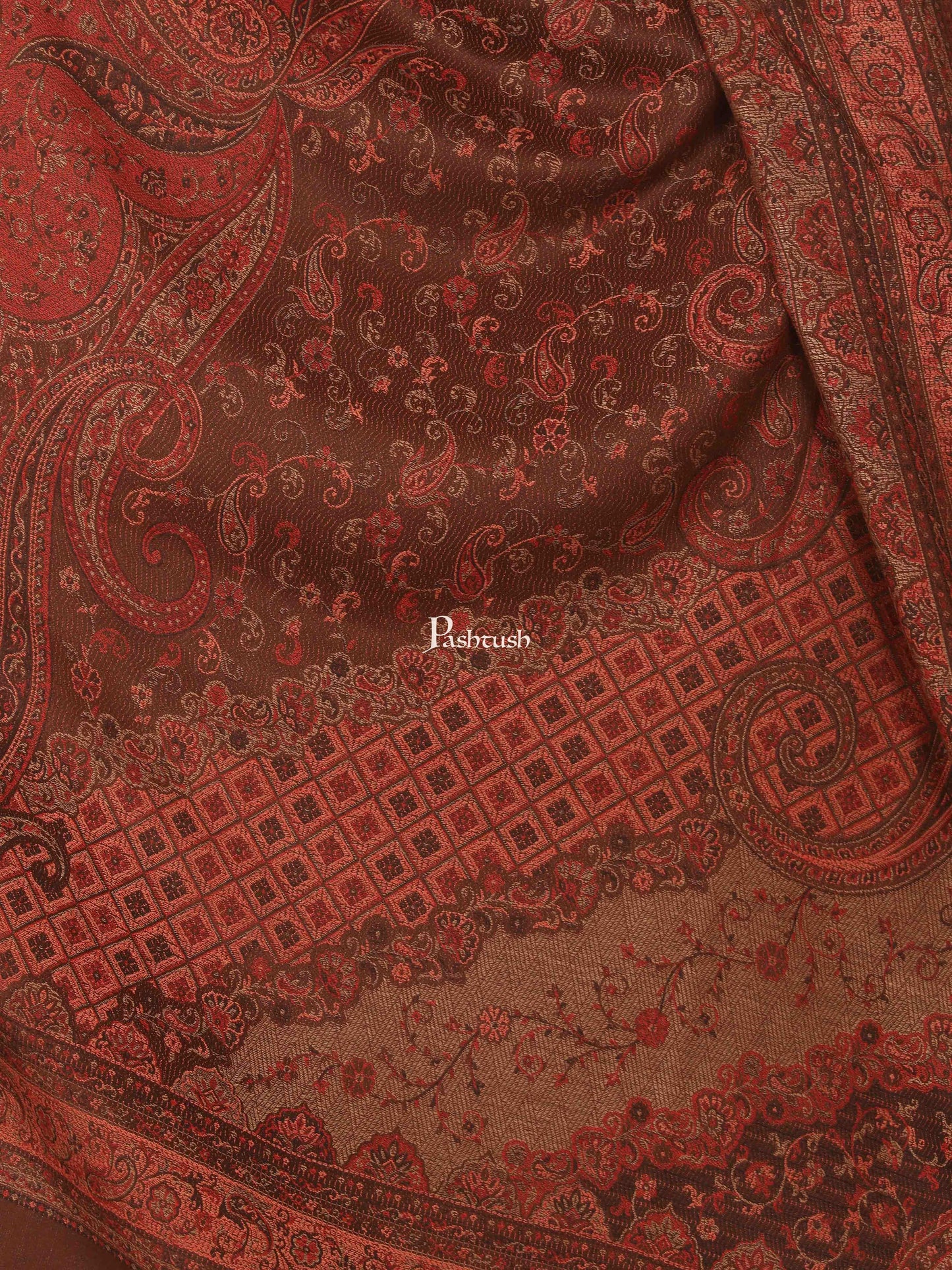 Pashtush India Womens Shawls Pashtush Women'S Shawl, Faux Pashmina Design, Coffee