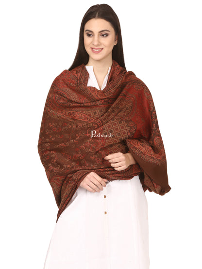 Pashtush India Womens Shawls Pashtush Women'S Shawl, Faux Pashmina Design, Coffee