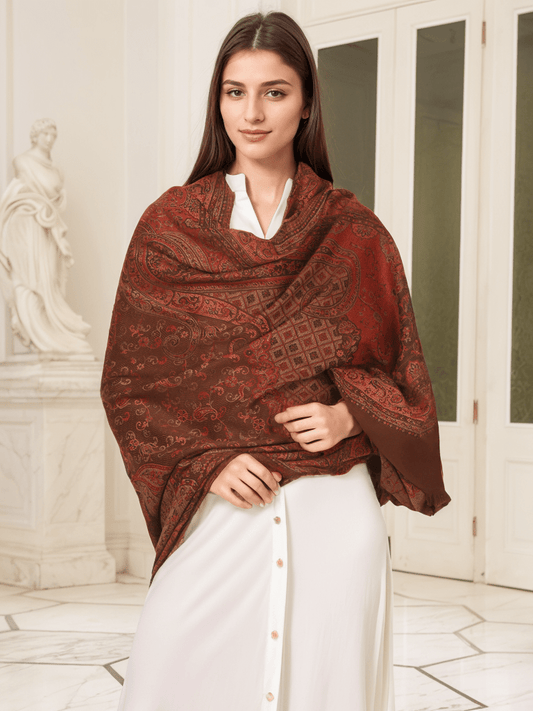 Pashtush India Womens Shawls Pashtush Women's Shawl, Faux Pashmina Design, Soft and Warm, Coffee