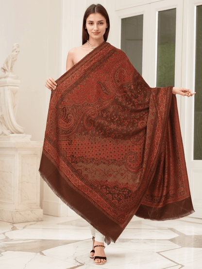 Pashtush India Womens Shawls Pashtush Women's Shawl, Faux Pashmina Design, Soft and Warm, Coffee