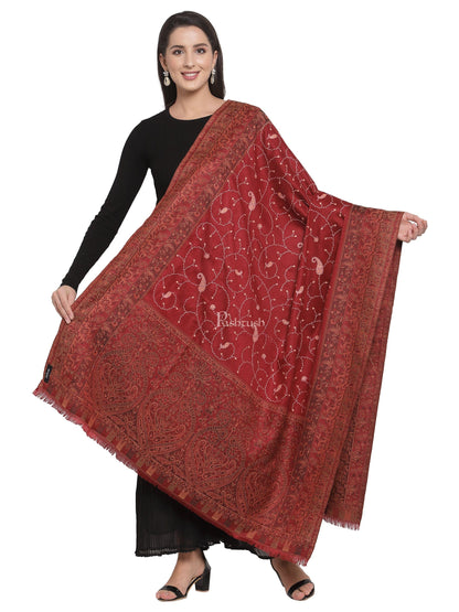 Pashtush India Womens Shawls Pashtush Women'S Shawl, Vintage Jamawar Design With Needle Embroidery