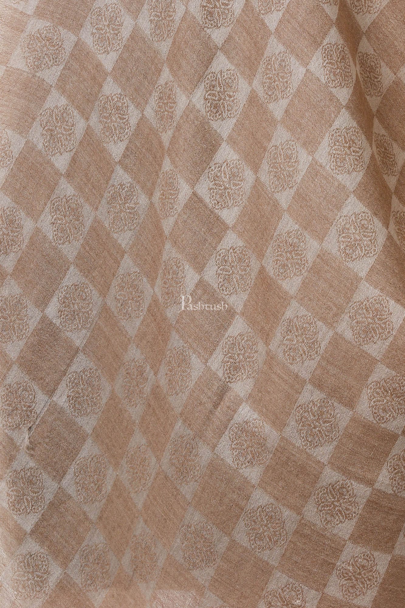 Pashtush India Womens Stoles and Scarves Scarf Pashtush Women'S Silk-Fine Wool Reversible Stole, Dark Beige