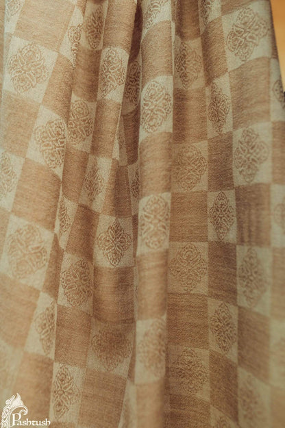 Pashtush India 70x200 Pashtush Women's Silk-Pashmina Reversible Stole, Dark Beige