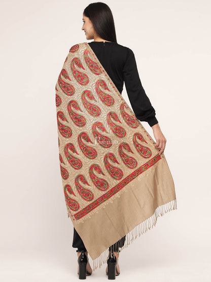 Pashtush India Womens Stoles and Scarves Scarf Pashtush Women'S Silk Wool Hand Embroidery Stole, Extra Soft