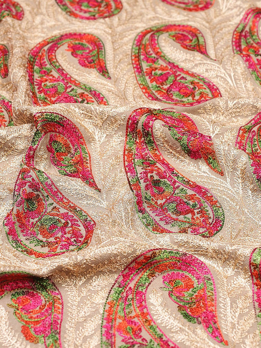 Pashtush India Womens Stoles and Scarves Scarf Pashtush Women'S Silk Wool Hand Embroidery Stole, Extra Soft