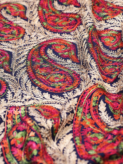 Pashtush India Womens Stoles and Scarves Scarf Pashtush Women'S Silk Wool Hand Embroidery Stole, Extra Soft