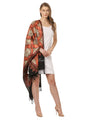 Pashtush India Womens Stoles and Scarves Scarf Pashtush Women'S Silk Wool Hand Embroidery Stole, Extra Soft Black