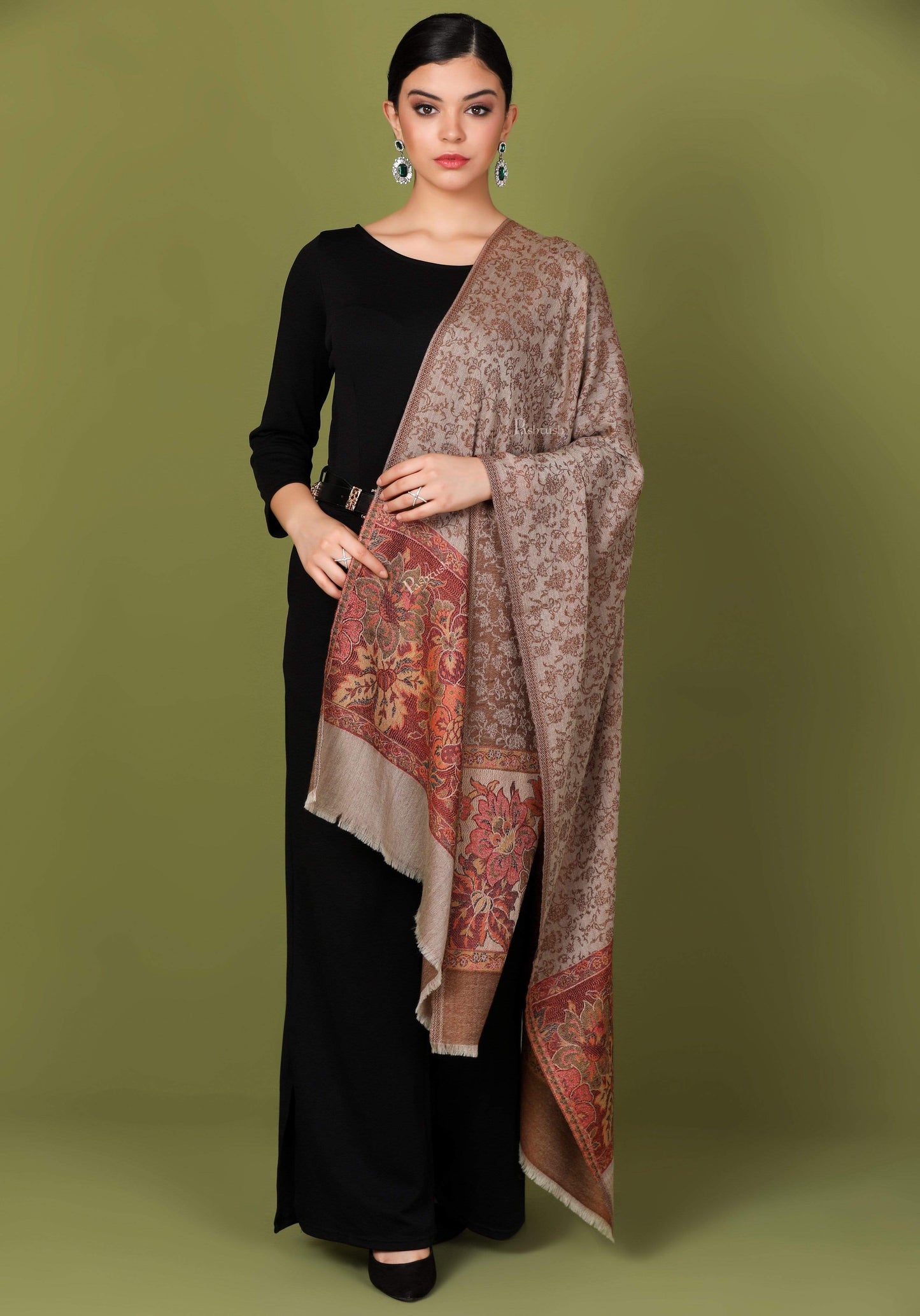 Pashtush India 70x200 Pashtush Women's Silk-Wool, Soft Reversible Stole