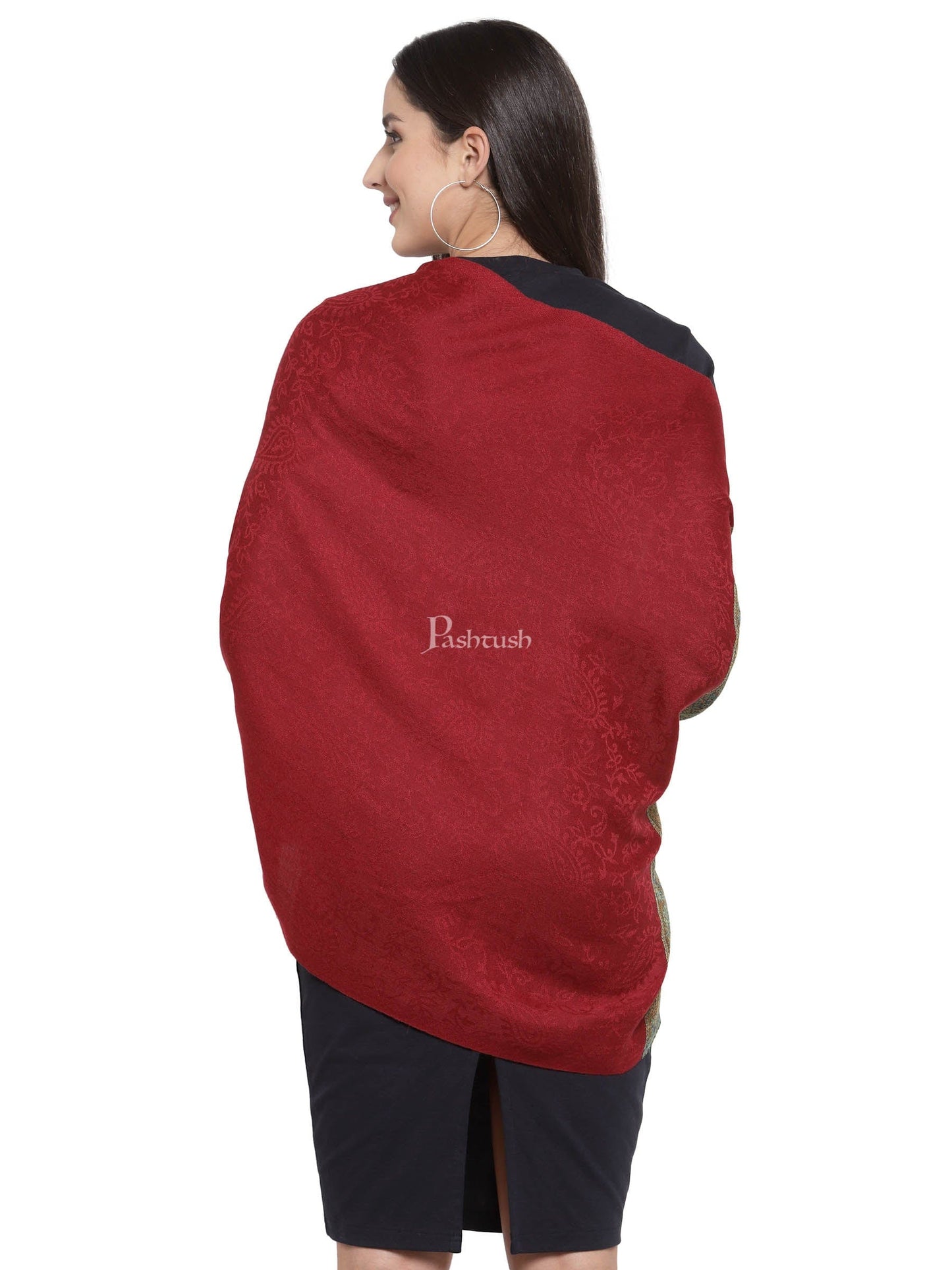 Pashtush India Womens Stoles and Scarves Scarf Pashtush Women'S Silk-Wool, Soft Reversible Stole