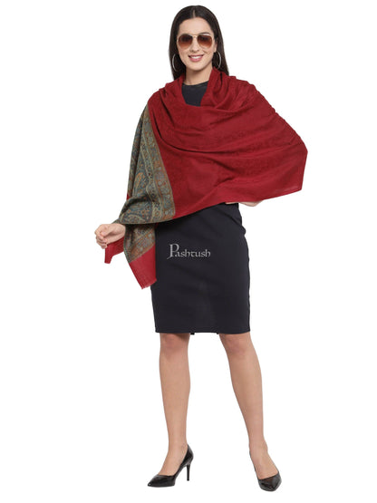 Pashtush India Womens Stoles and Scarves Scarf Pashtush Women'S Silk-Wool, Soft Reversible Stole