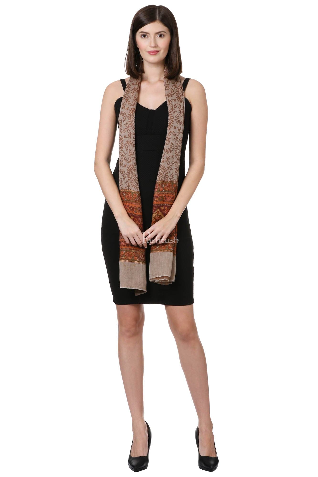 Pashtush India Womens Stoles and Scarves Scarf Pashtush Women'S Silk-Wool, Soft Reversible Stole