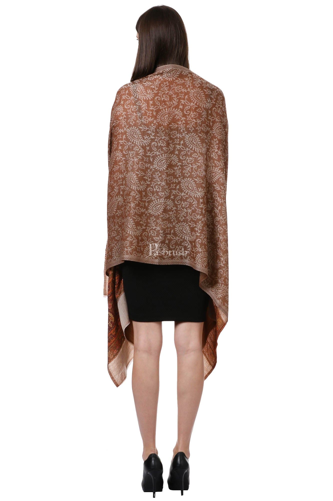 Pashtush India Womens Stoles and Scarves Scarf Pashtush Women'S Silk-Wool, Soft Reversible Stole