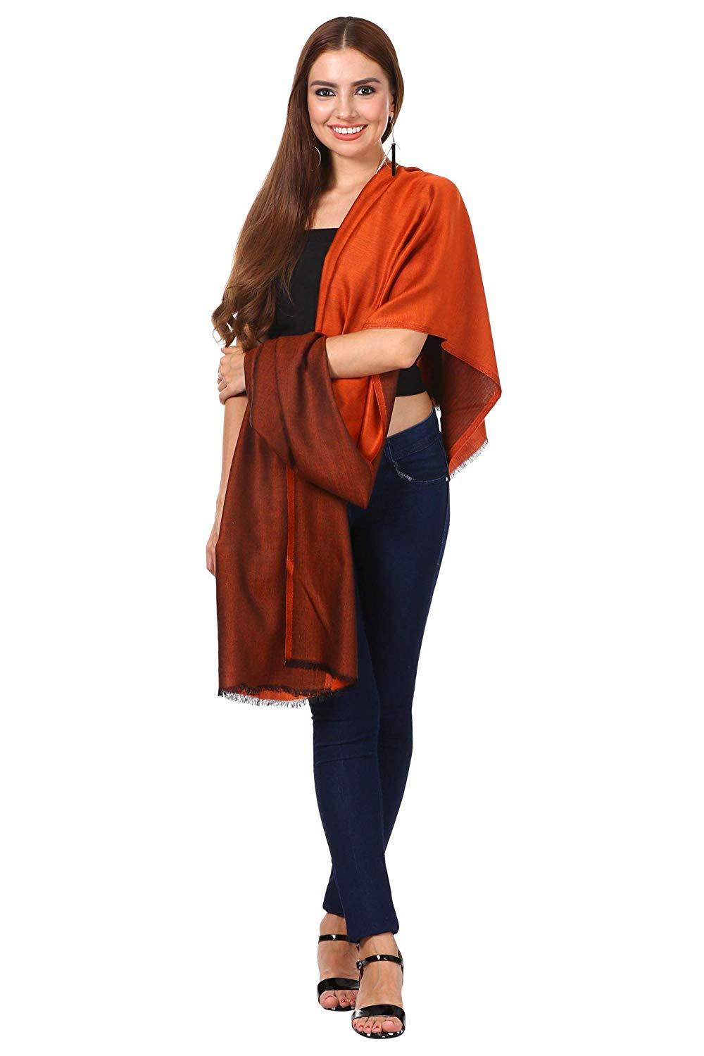 Pashtush Women'S Silky Bamboo Reversible Scarf, Shawls, Stoles, Wraps