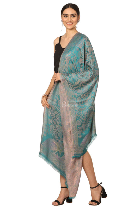Pashtush India Womens Stoles and Scarves Scarf Pashtush Women'S Soft Bamboo Scarf, Casual, Stole, Wrap - Blue/Grey