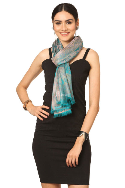 Pashtush India Womens Stoles and Scarves Scarf Pashtush Women'S Soft Bamboo Scarf, Casual, Stole, Wrap - Blue/Grey