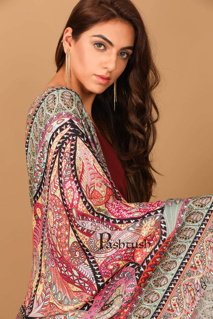 Pashtush India 70x200 Pashtush Women's Soft Bamboo Scarf, Stoles, Wraps (soft Bamboo) - Paisley Garden