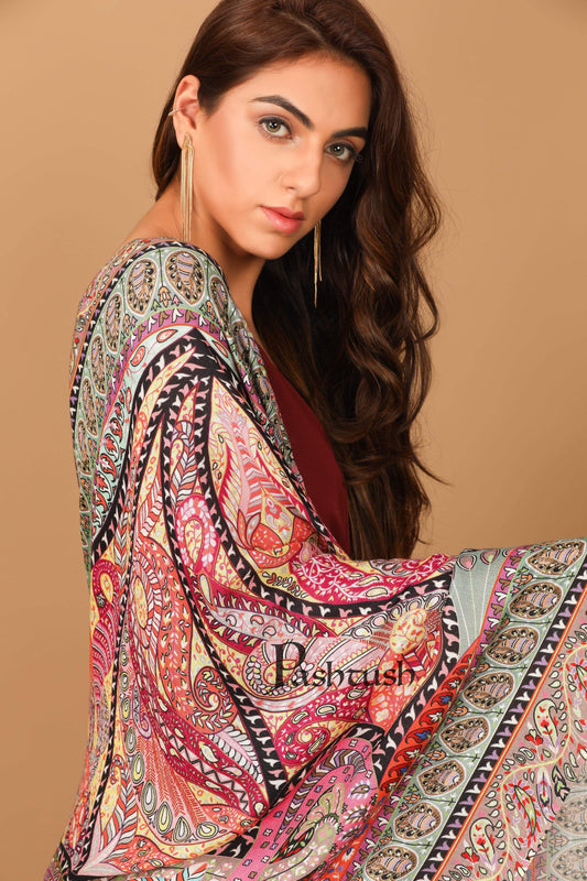 Pashtush India 70x200 Pashtush Women's Soft Bamboo Scarf, Stoles, Wraps (soft Bamboo) - Paisley Garden