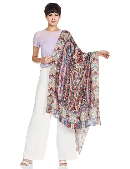 Pashtush India 70x200 Pashtush Women's Soft Bamboo Scarf, Stoles, Wraps (soft Bamboo) - Paisley Garden