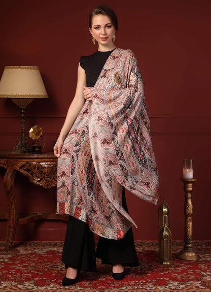 Pashtush India 70x200 Pashtush Women's Soft Bamboo Scarf, Stoles, Wraps (soft Bamboo) - Paisley Garden