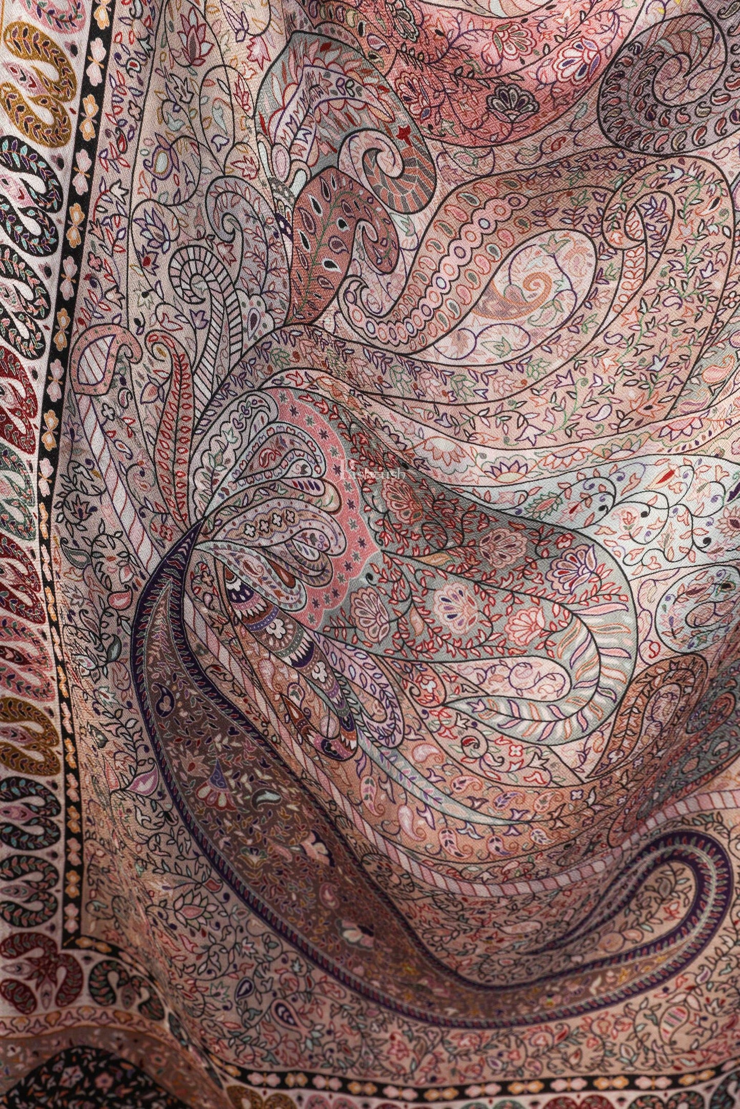 Pashtush India 70x200 Pashtush Women's Soft Bamboo Scarf, Stoles, Wraps (soft Bamboo) - Paisley Garden