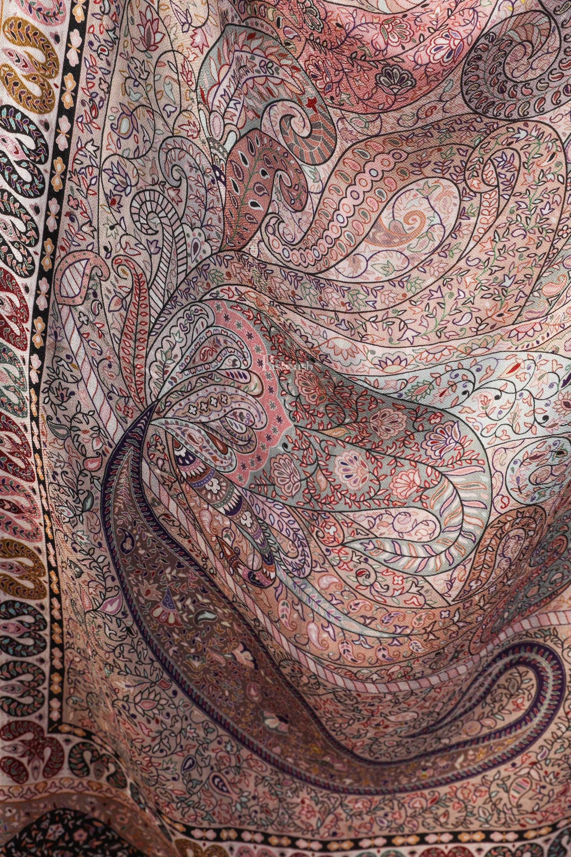 Pashtush India 70x200 Pashtush Women's Soft Bamboo Scarf, Stoles, Wraps (soft Bamboo) - Paisley Garden