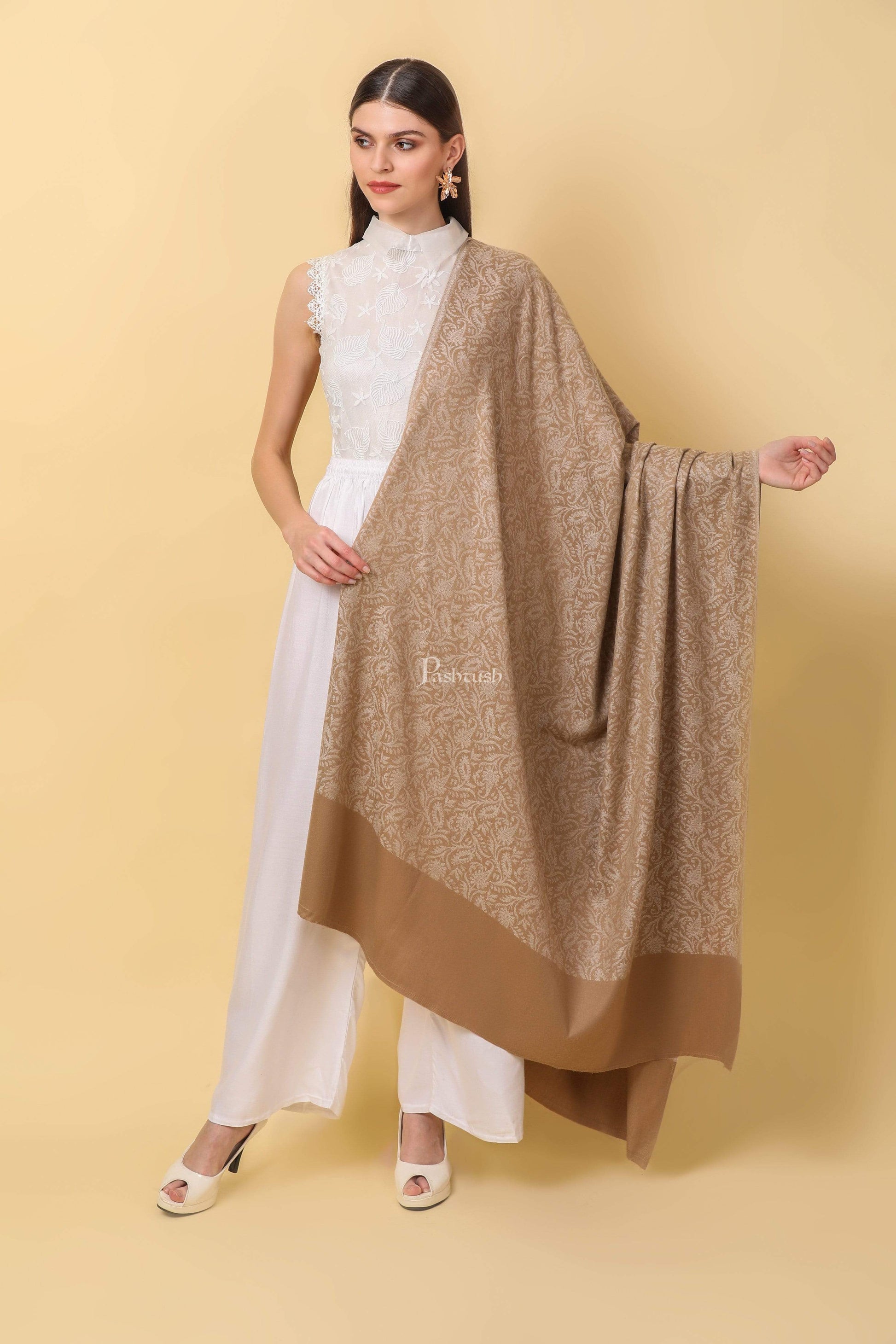 Pashtush India 100x200 Pashtush Women's Soft Bamboo Shawl, Thick and Warm