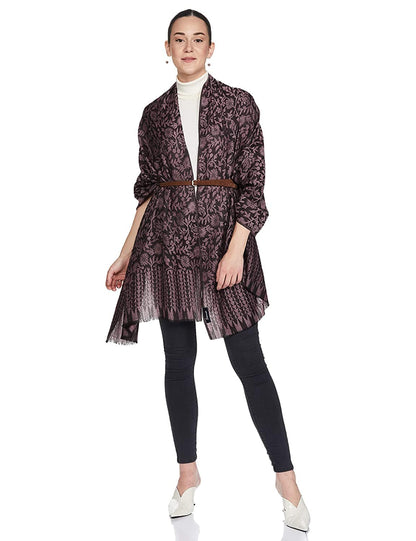 Pashtush India 70x200 PASHTUSH WOMEN'S SOFT FINE WOOL FLORAL SCARF, SOFT AND WARM