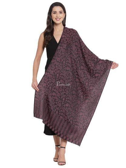 Pashtush India Womens Stoles and Scarves Scarf Pashtush Women'S Soft Fine Wool Floral Scarf, Soft And Warm