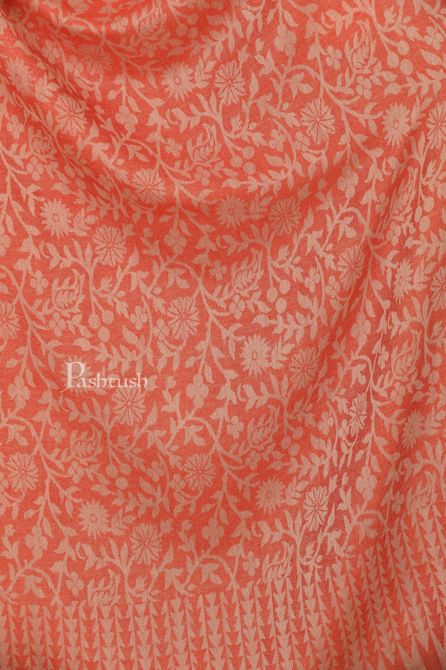 Pashtush India Stole Pashtush Women's Soft Fine Wool Floral Scarf, Soft and Warm, Dawn