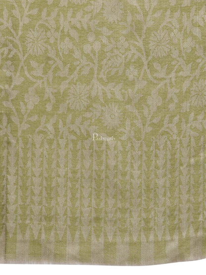 Pashtush India Womens Stoles and Scarves Scarf Pashtush Women'S Soft Fine Wool Floral Scarf, Soft And Warm, Emerald Green