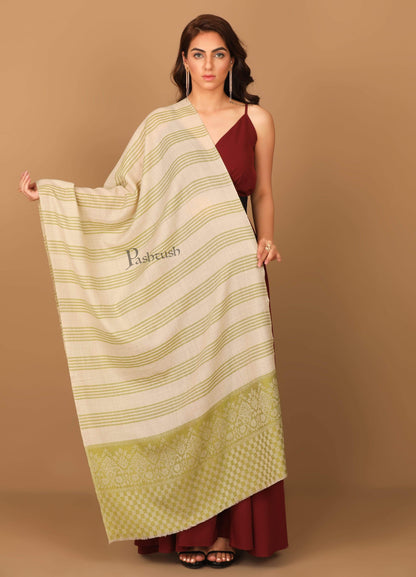 Pashtush India Stole Pashtush Women's Soft Fine Wool Paisley Scarf, Soft and Warm, Emerald Green