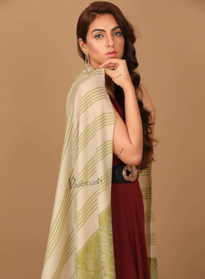 Pashtush India Stole Pashtush Women's Soft Fine Wool Paisley Scarf, Soft and Warm, Emerald Green