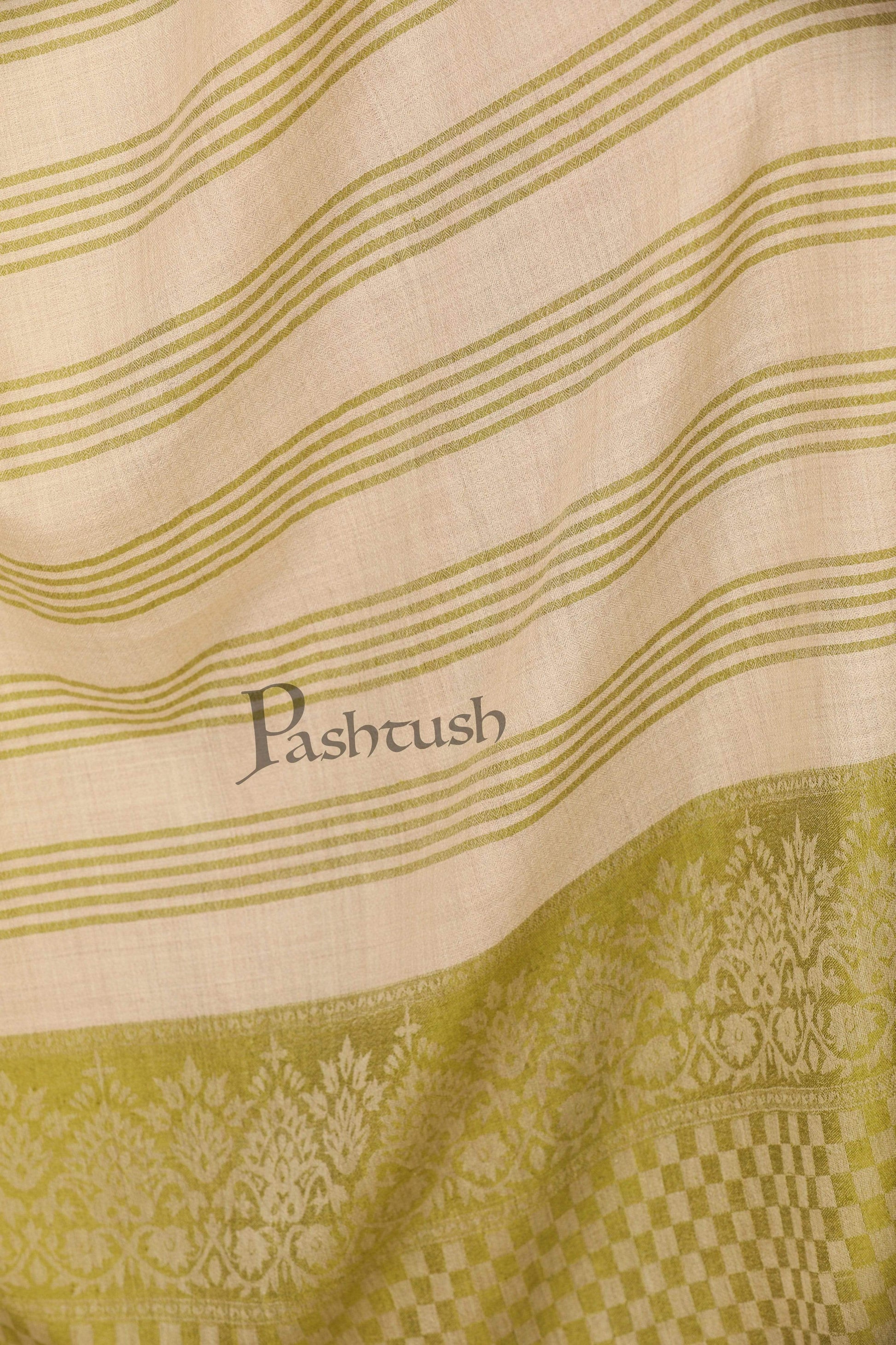 Pashtush India Stole Pashtush Women's Soft Fine Wool Paisley Scarf, Soft and Warm, Emerald Green