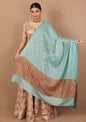 Pashtush India Shawl Pashtush Women's Soft Fine Wool Reversible Shawl with Kaani Weave, Mint Green