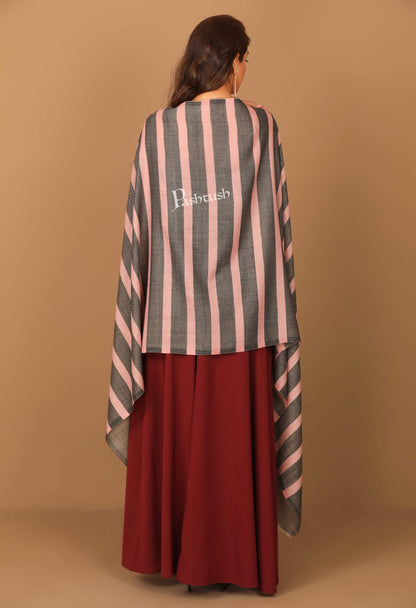 Pashtush India Stole Pashtush Women's Soft Fine Wool Scarf, Peach and Grey Melange